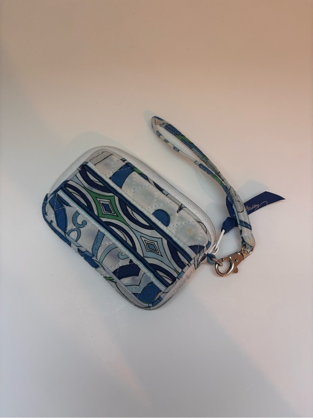 Vera Bradley Blue and Green Quilted Wristlet Wallet